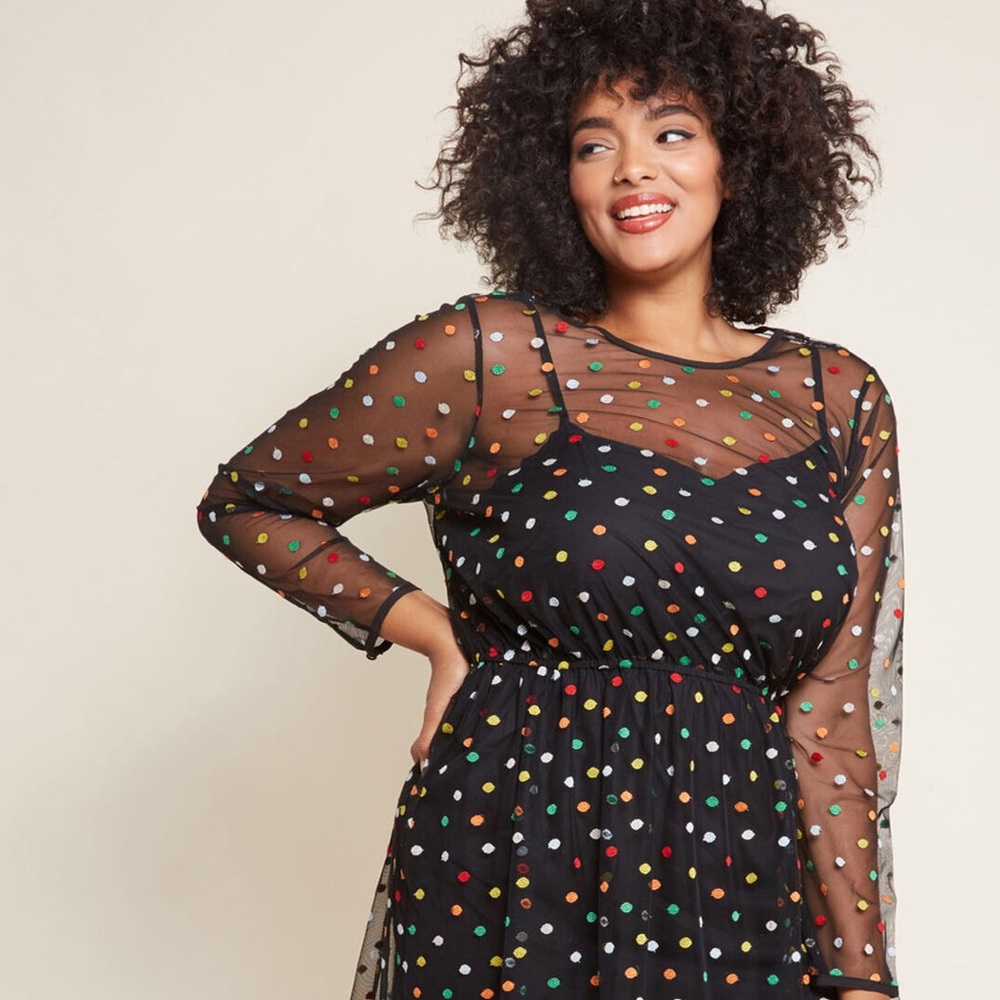 NWT ModCloth mesh colorful dress